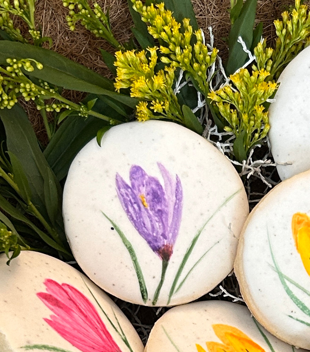 Handpainted Sugar Cookie — Crocus